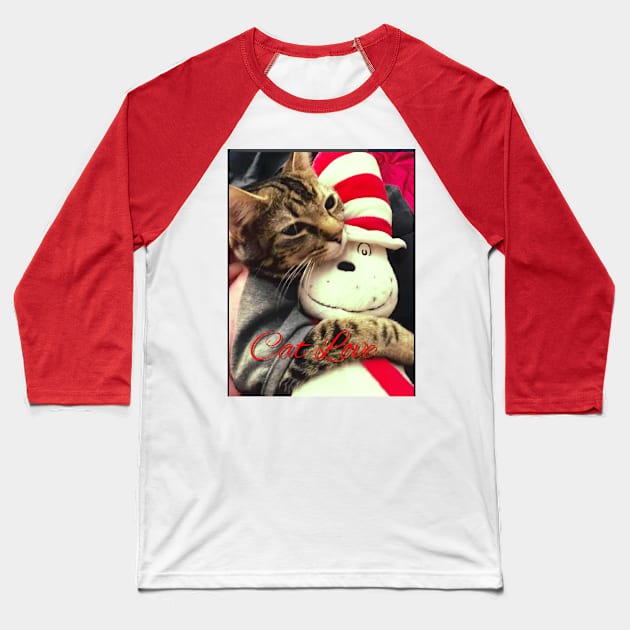 Cat Love Baseball T-Shirt by heyokamuse